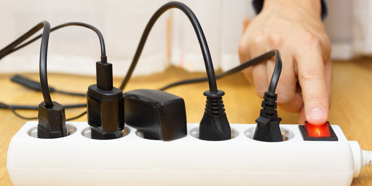 energy savings with turning off electrical appliances surge protector